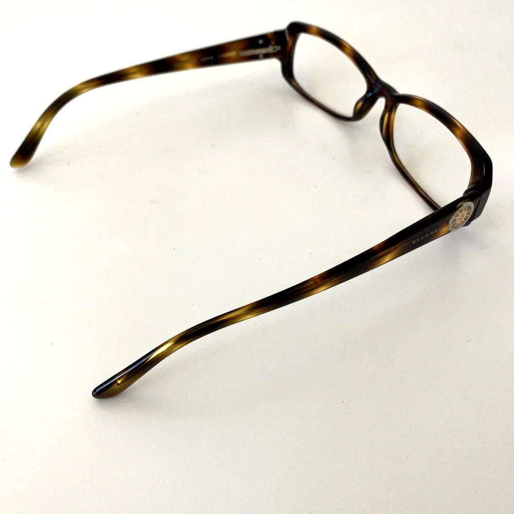 BVLGARI 455B 502 Eyeglasses Rectangular 53 16 135 Tortoise Shell Brown Italy